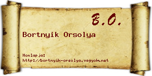 Bortnyik Orsolya névjegykártya